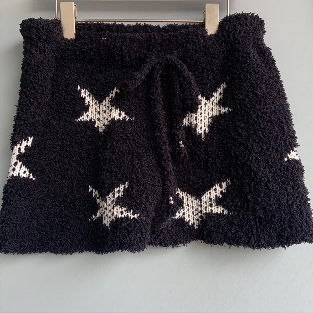 Vici Black White Stars Super Soft Sweater Shorts